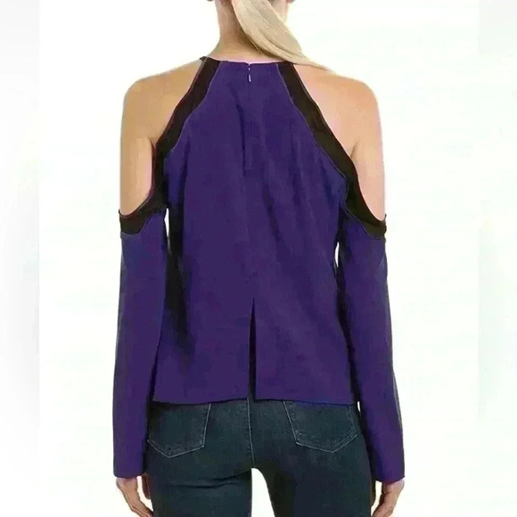 Ramy Brook DEEP AMETHYST Purple Anya Cold Shoulder Blouse, US Small - Picture 4 of 16